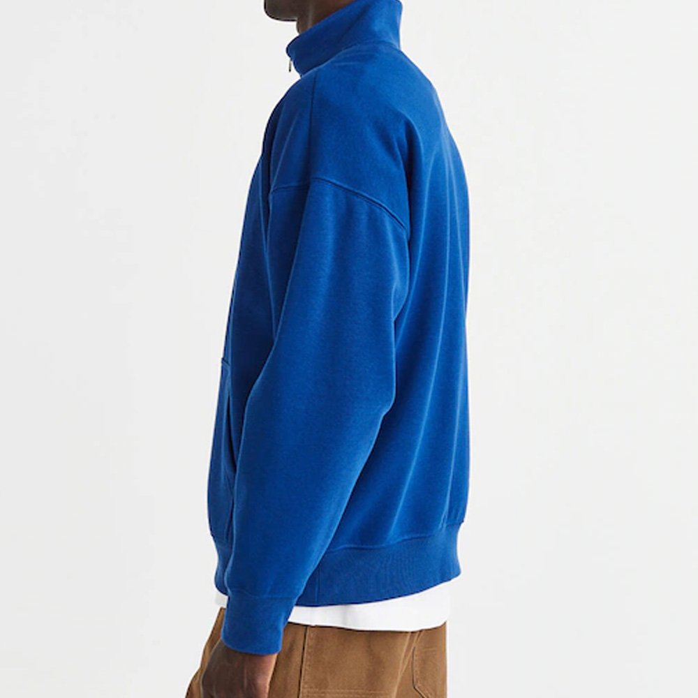 Premium Quality Plain Oversized Pullover Man Sweatshirt / Latest Design Stand Collar Half Zip Up Kangaroo Pocket Men Sweatshirt