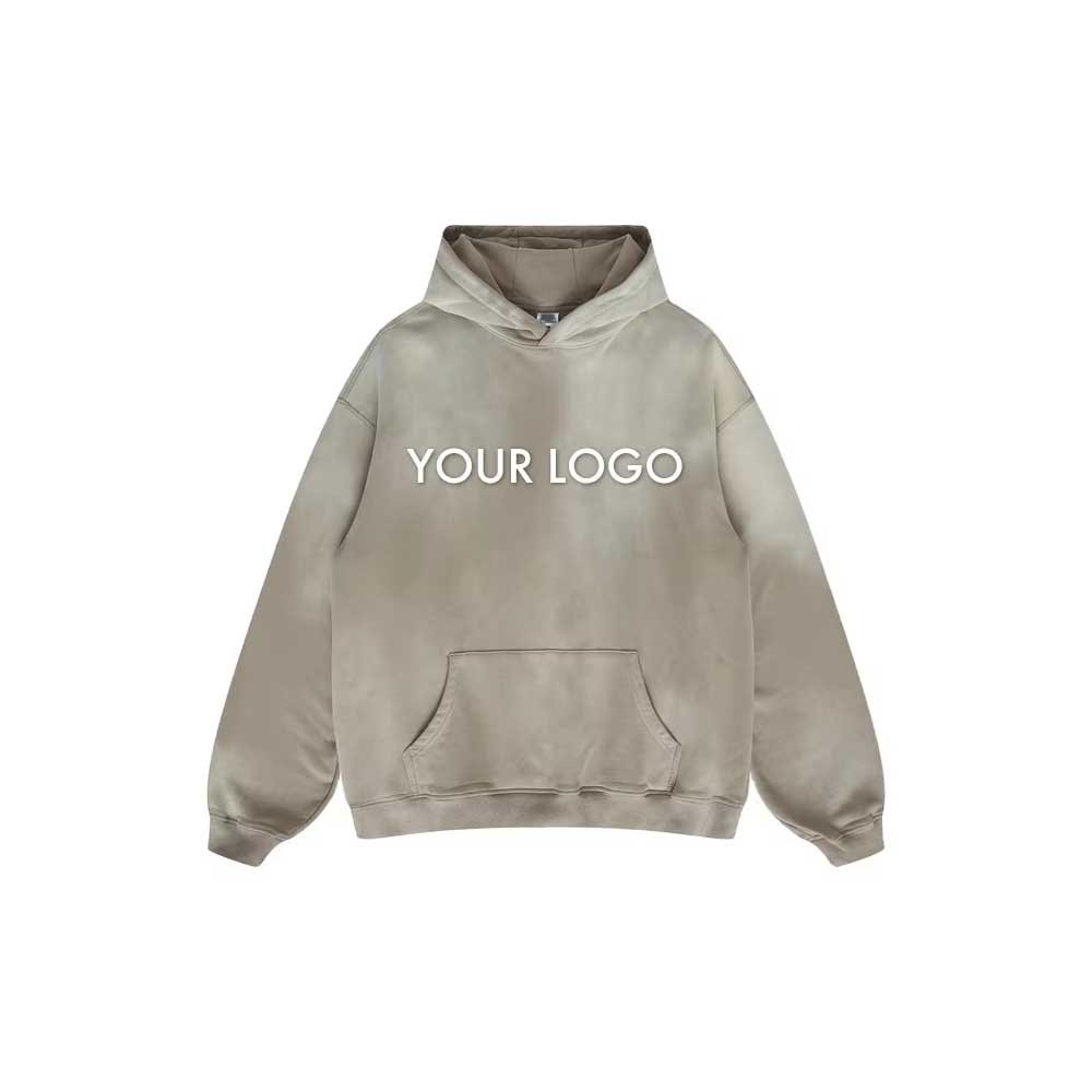 Streetwear Men'S Hoodies 100% cotton Custom Vintage 500 gsm Hoodie Acid Washed Plus Size Sweatshirts Sudadera Con Capucha Hombre