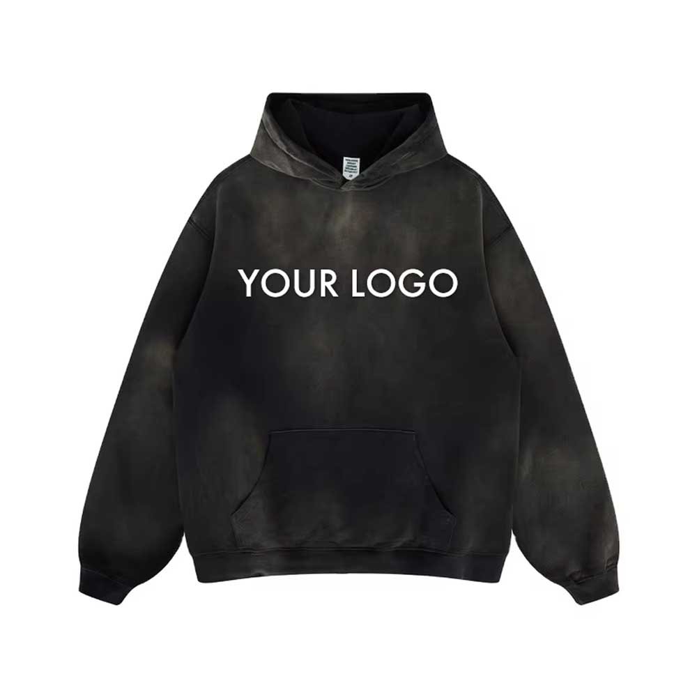 Streetwear Men'S Hoodies 100% cotton Custom Vintage 500 gsm Hoodie Acid Washed Plus Size Sweatshirts Sudadera Con Capucha Hombre