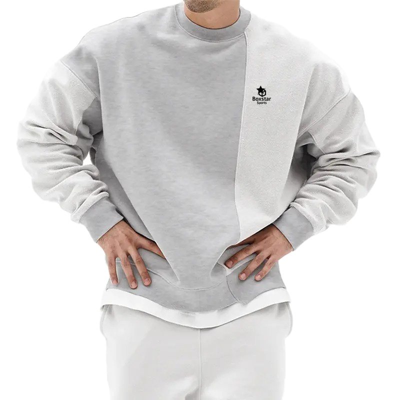 New Wholesale High Quality Fashionable Solid Color Casual Round Neck Sweatshirt Plus Size Men's Hoodies Sweatshirts