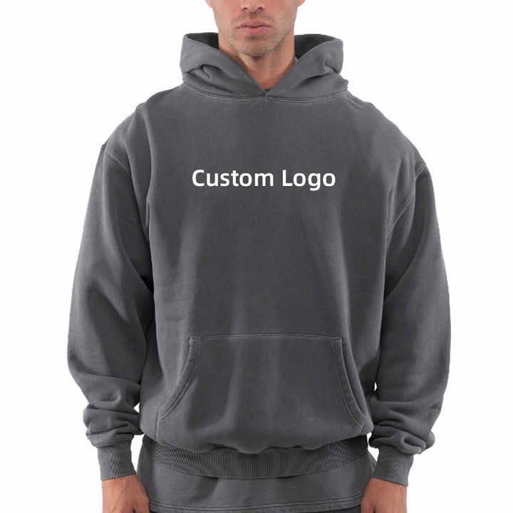 High Quality Custom Logo Printing 100% Polyester Fleece Blank Loose Style Casual Plus Size Men's Hoodies
