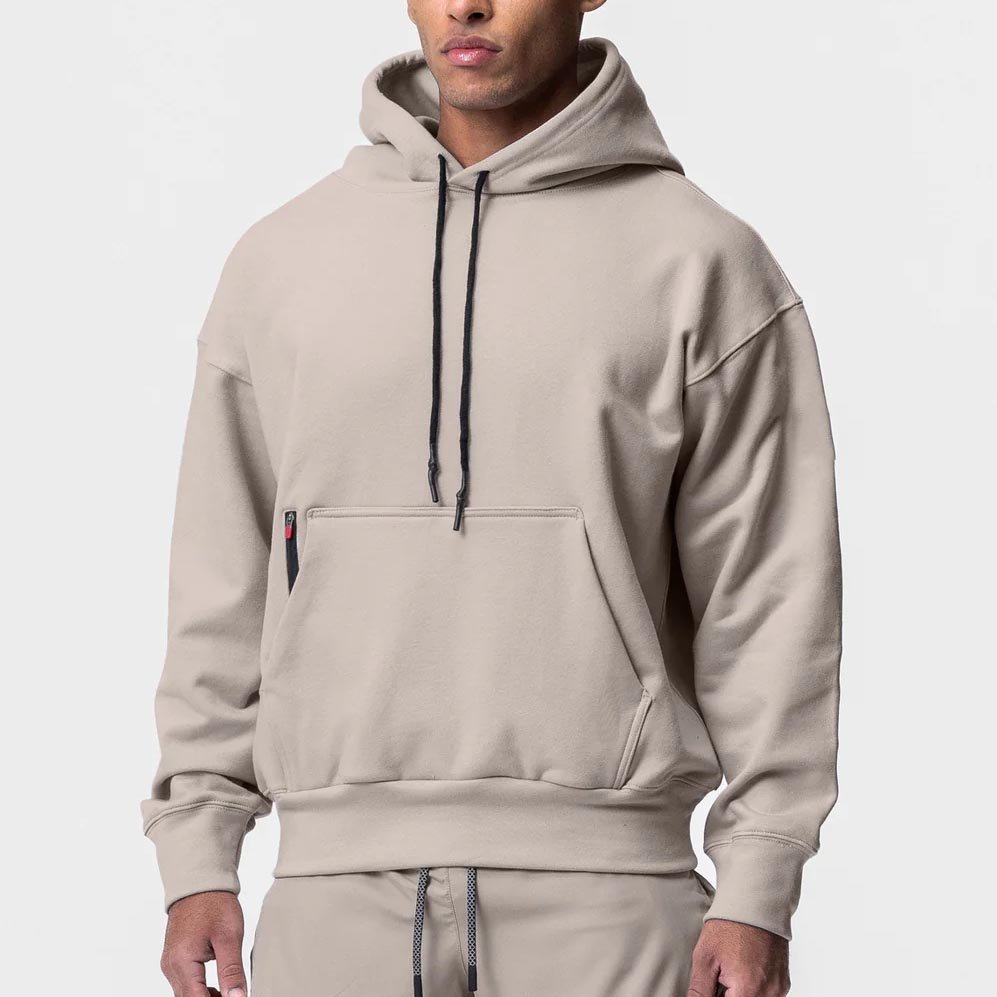 Wholesale Pullover 360gsm Custom Hoodies Kangaroo Pocket With An Internal Zip Pocket Oversize Men's Hoodie