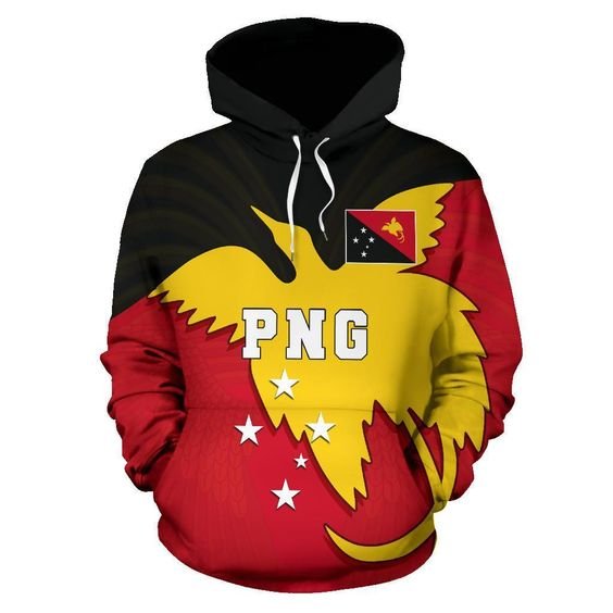 Papua New Guinea Hoodie Papua New Guinea Flag Coat of Arms Customized Personalized Logo Red Men's Hoodies Wholesale Bulk Hoodie