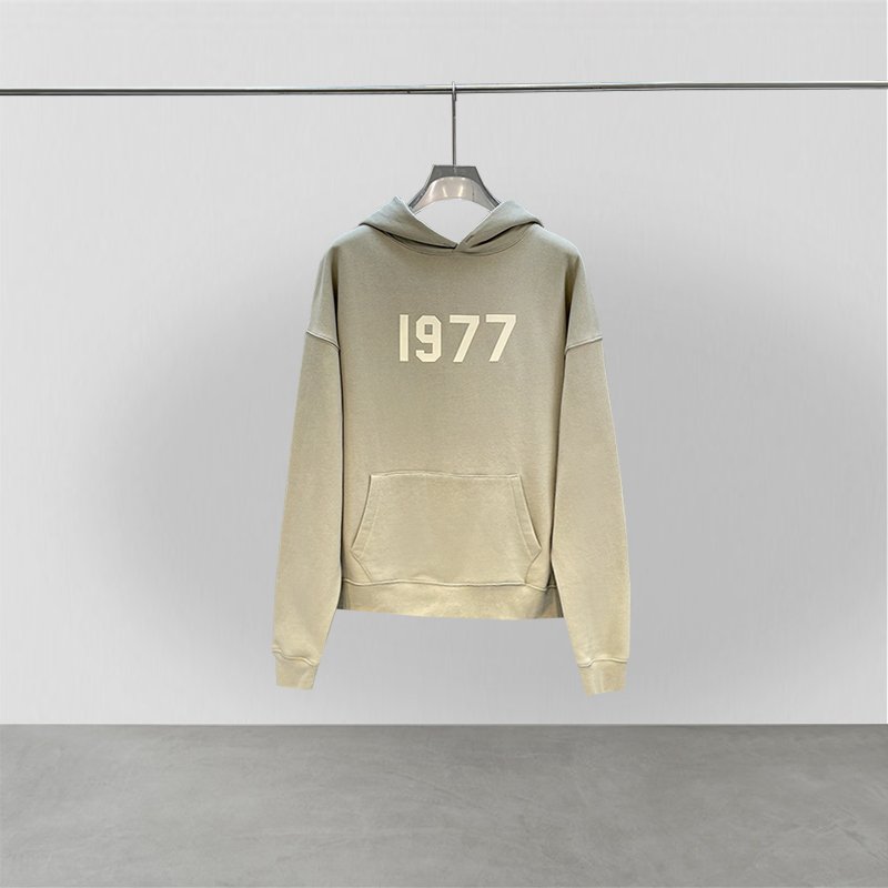 ESSENTIALS KAREEM chest 1977 flocked men's and women's hooded sweatshirt high street casual all-match hoodie
