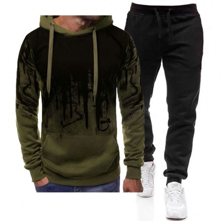 Fashion Hooded Suit Polyester Tracksuit Men's Clothing Jogging Suits Men Sports Wear Training Tracksuits Set