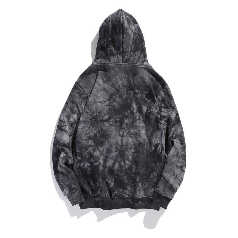 Customized 300g 100% Cotton Tie Dye Sweatshirts Long Sleeves Plus Size Hoodies fleece Casual Men Hoodies