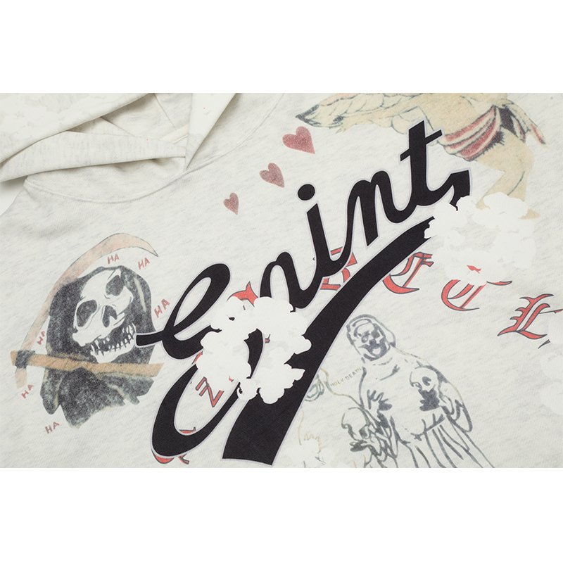 Wholesale High Quality Heavyweight Custom LOGO Full Print Cotton Oversized Streetwear Vintage Washed Men's Hoodies&Sweatshirts