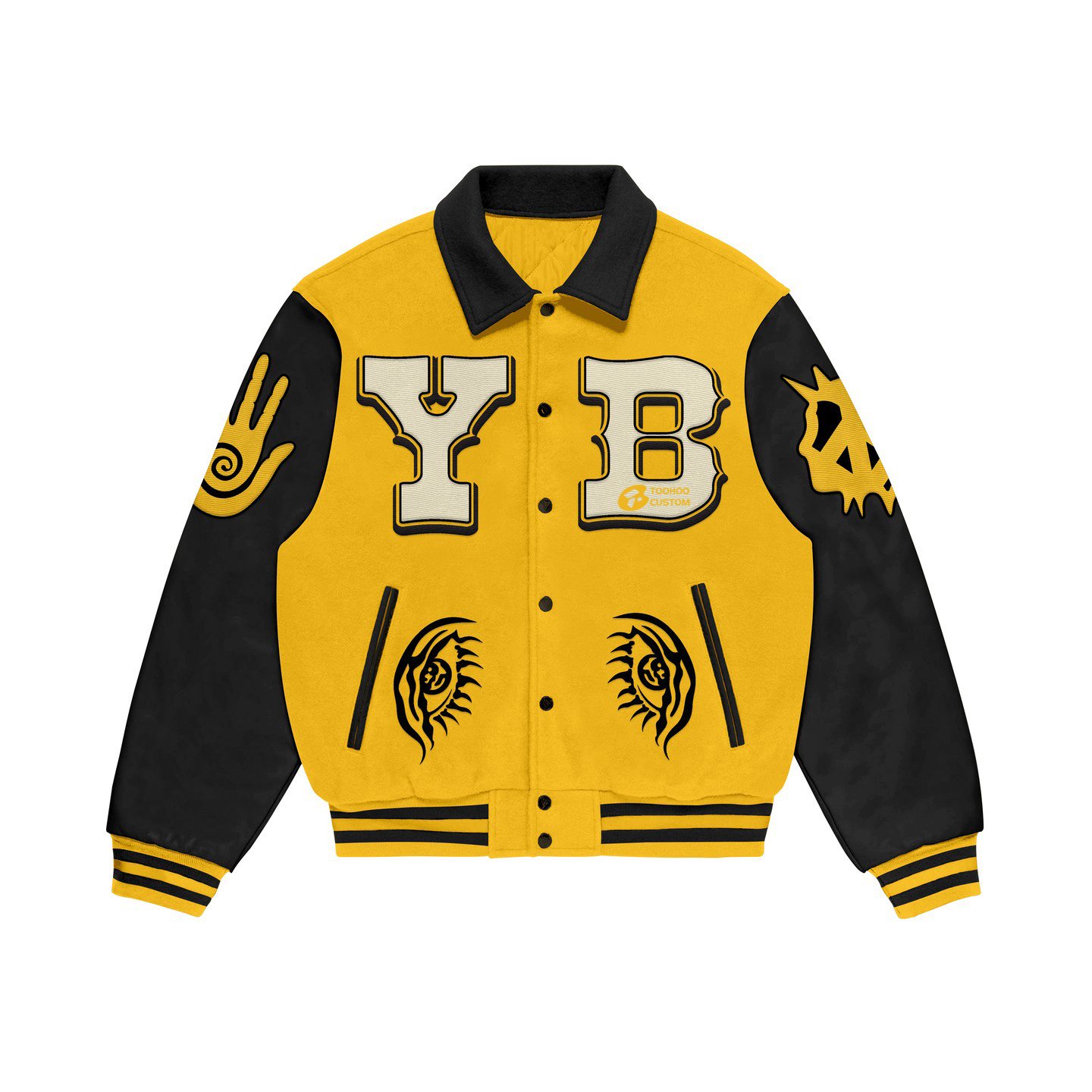 Plus Size Men's Cotton Baseball Jacket with Anti-Wrinkle Feature Sustainable Printed Varsity Design varsity jacket for man