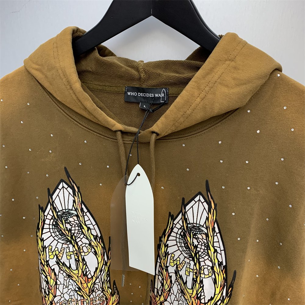 WHO DECIDES Hoodie Flame Glass Hooded Sweatshirt High quality men's hoodie with 1:1 design