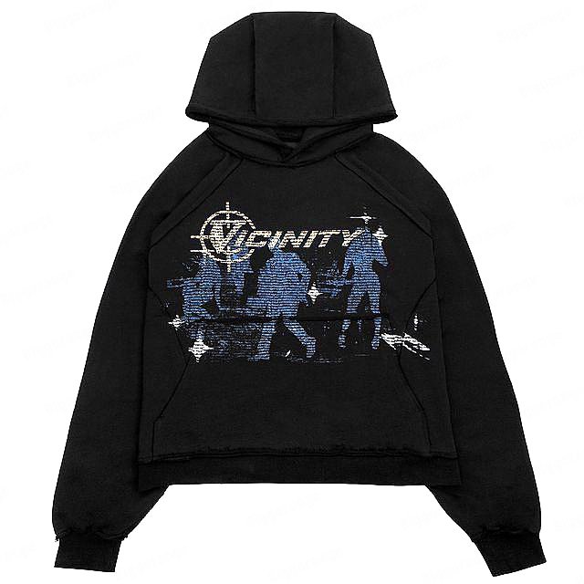 Hot sale acid wash zip up hoodie Personality street Harajuku anime print custom full zip hoodies