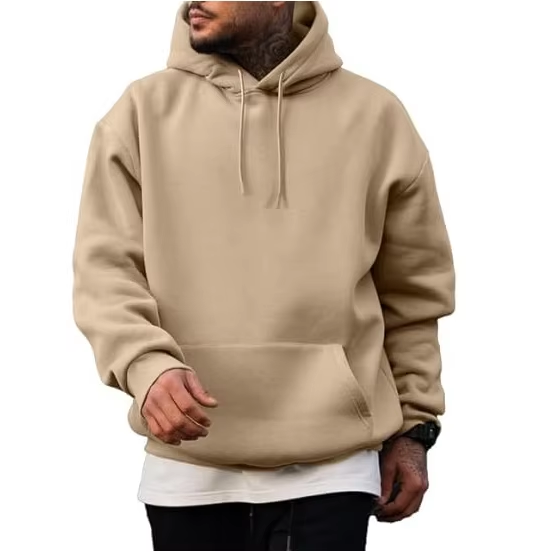 Mens 2024 Casual Cotton Hooded Collar Drawstring Hoodies Pullover Sweatshirts Casual Long Sleeve Shirts