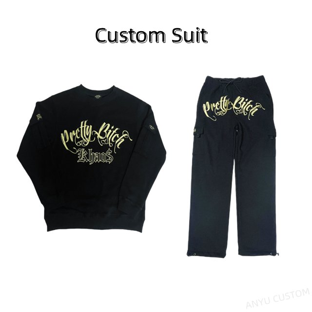 OEM Custom Jogging Men Tracksuit Sweatshirts Men's Hoodies Polyester Sweatsuits Unisex Sets Heavy 100% Cotton Sweatsuit