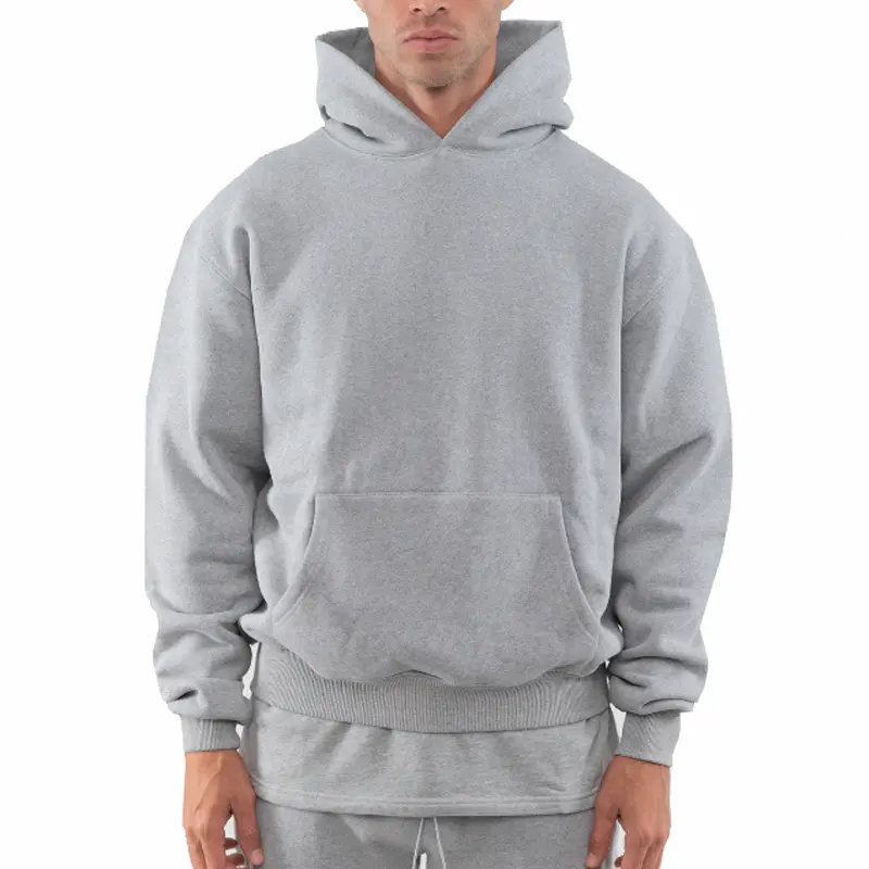 YWGH quality fashion blank heavyweigh cotton raw edge clothes hoody men oem logo boxy fit custom hoodies