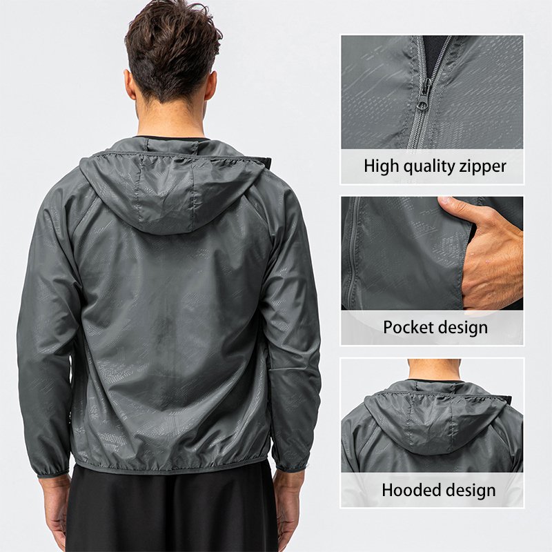 FM053# Wholesale Lightweight Breathable Quick Drying Waterproof Windproof Sport Jacket Outdoor Long Sleeve Windbreaker Tracksuit