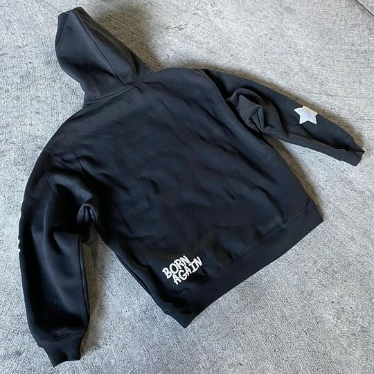 New Design Custom Hoodie French Terry Hoodie Raw Hem Puff Printing Cropped Hoodie Men