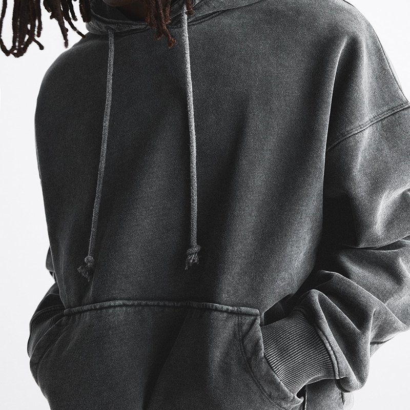 men's hoodies sweatshirt custom printing 100% cotton oversized drop shoulder streetwear hoodie heavyweight vintage washed hoodie