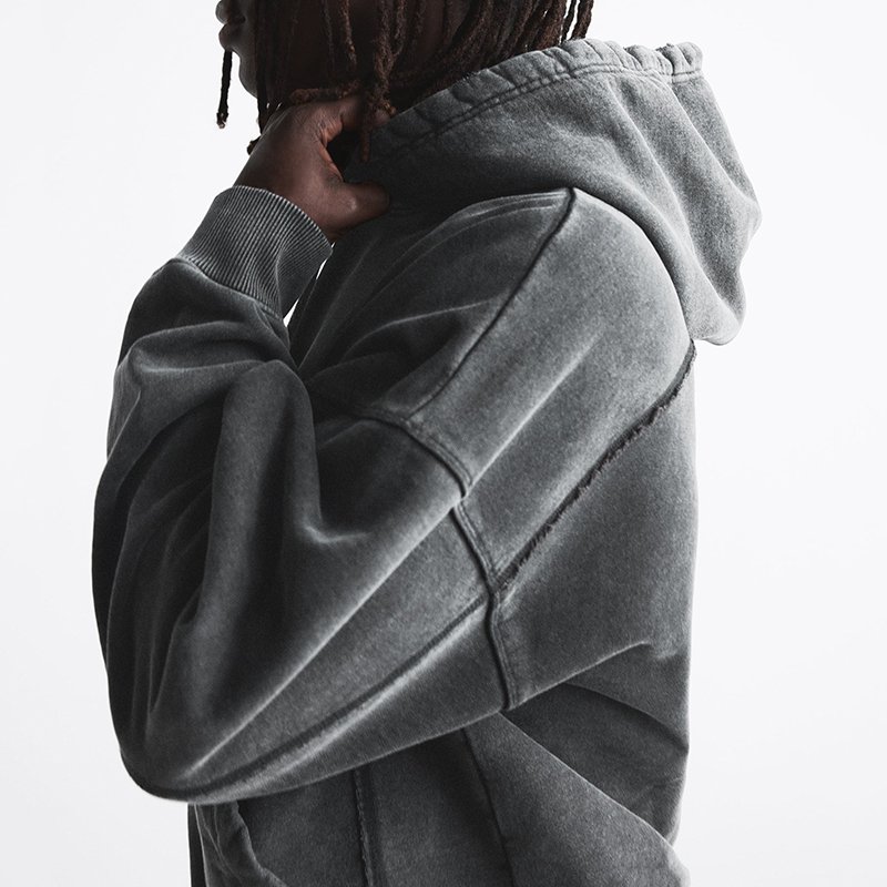 men's hoodies sweatshirt custom printing 100% cotton oversized drop shoulder streetwear hoodie heavyweight vintage washed hoodie
