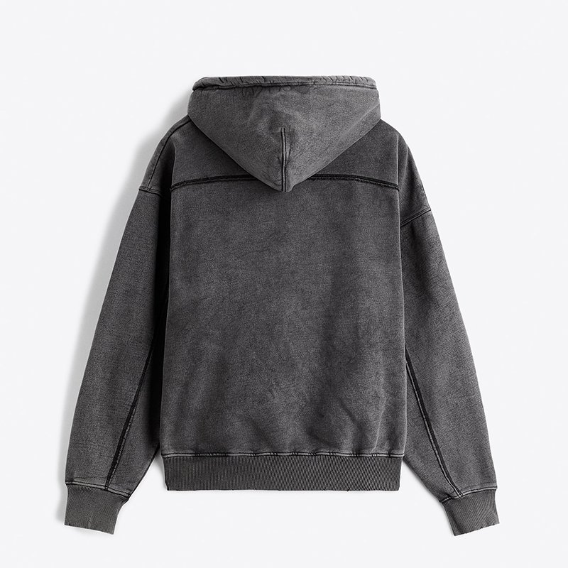 men's hoodies sweatshirt custom printing 100% cotton oversized drop shoulder streetwear hoodie heavyweight vintage washed hoodie