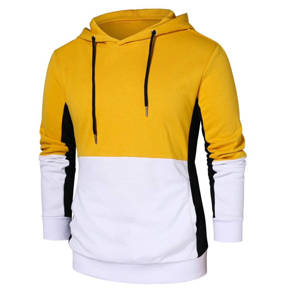 Men's Hoodies 320gsm Men Pullover Unisex Winter Custom 2 Colors Yellow Black Sweatshirts Hoodies For Men