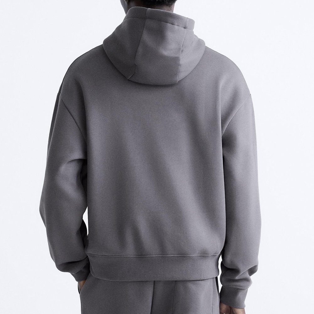 High Quality Blank Cropped Hoodies String Long Sleeve Casual Pullover Sweatshirts Navy 460% Cotton Fleece Men's Hoodies