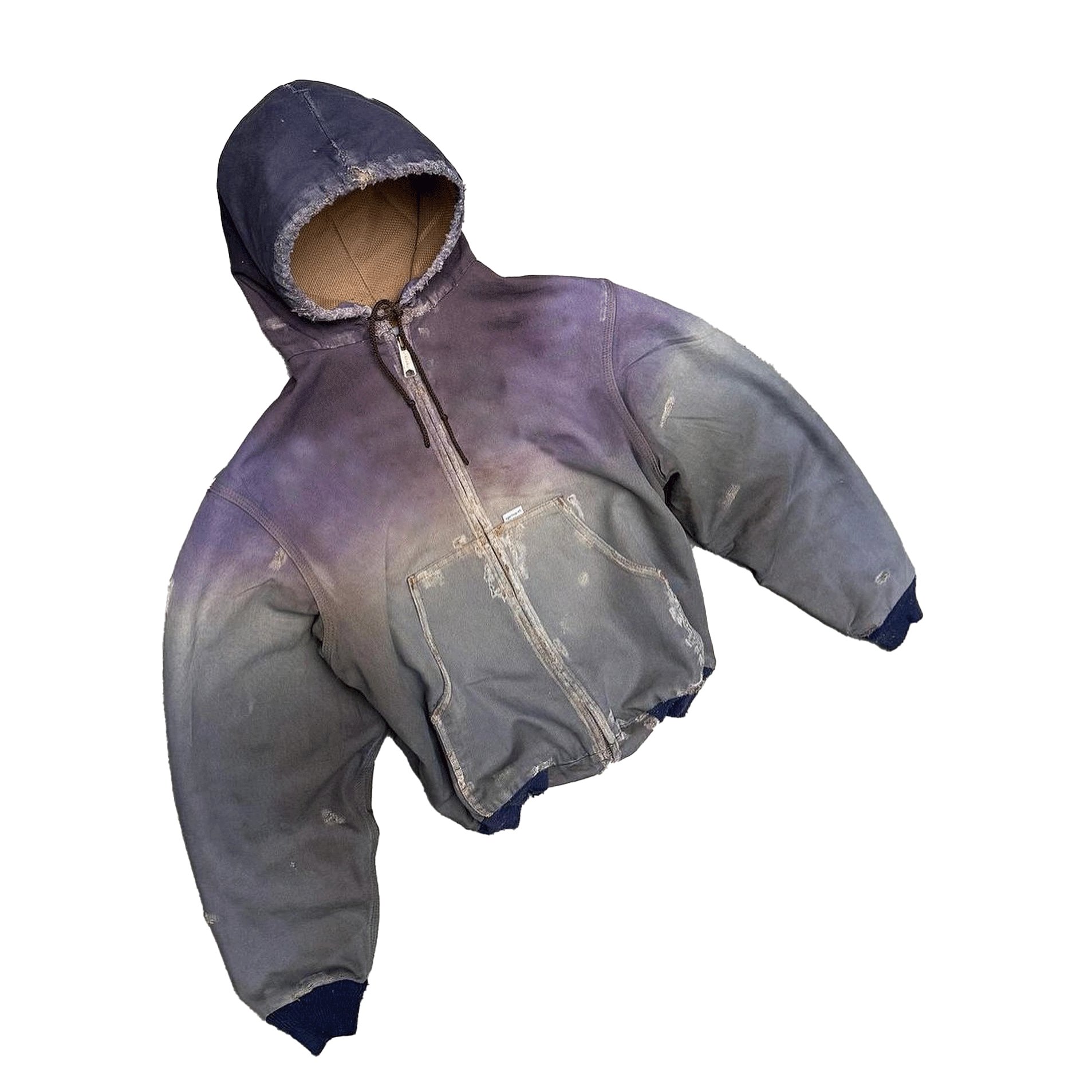 Gradient Hoodies Vintage Heavyweight Oversized Hoodie Washed 400 GSM Zip Up Hoodie