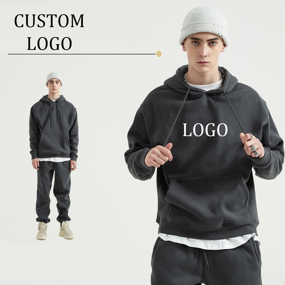 High Quality 350 gsm Puff Printing Streetwear Cotton Oversized Hoodie Unisex men's hoodies & sweatshirts Custom Hoodies Men