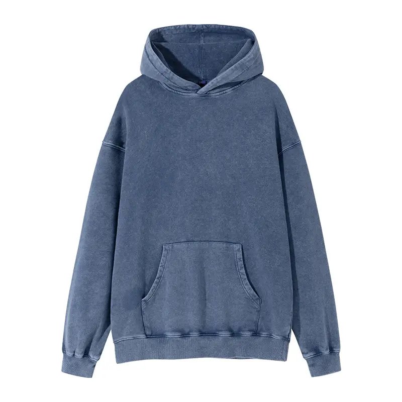 High quality 100%cotton vintage plus size men hoodie fashion acid wash hoodie stone washed heavy weight oversized hoodie