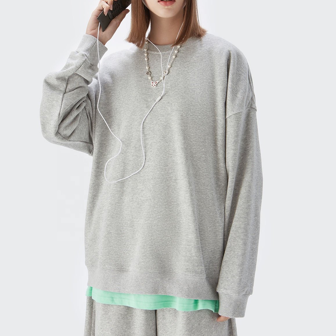 INFLATION 330 gsm Terry Loose Crewneck Hoodie Men Unisex Couple jumpers manufacturers Men's Hoodies & Sweatshirts