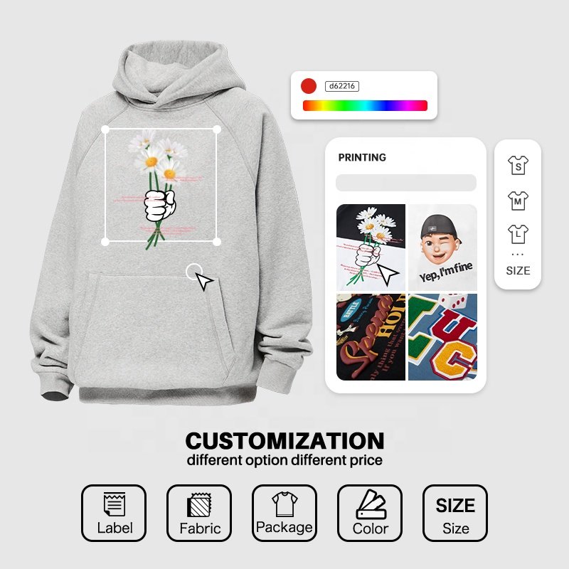 INFLATION 330 gsm Terry Loose Crewneck Hoodie Men Unisex Couple jumpers manufacturers Men's Hoodies & Sweatshirts