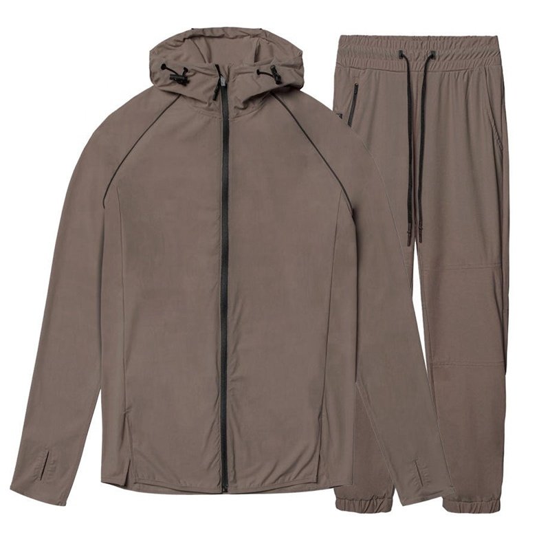 High Quality 100% Cotton Joggers Suits for Men Comfortable Plain Training Sports Wear with Zipper Embroidered Logo for Winter