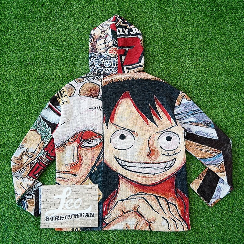 Fall Autumn Anime Tapestry Hoodies Sweatshirts Tapisserie Blanket Woven Heavy Cotton Oversized Cartoon Hoodie Men
