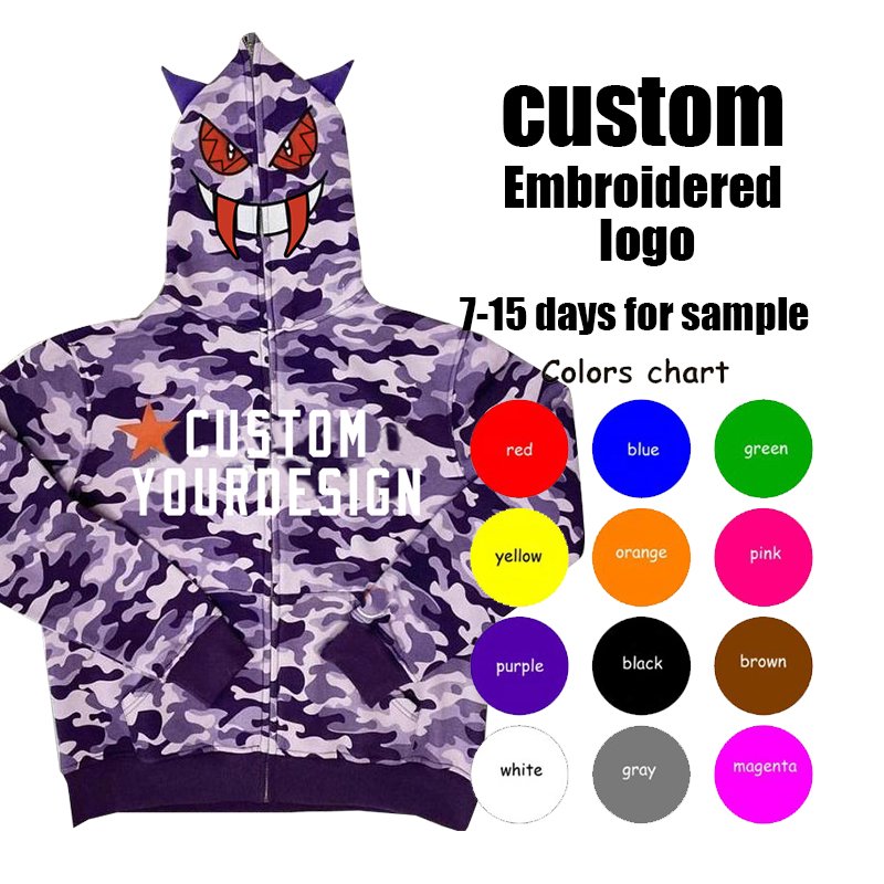 Men's Pullover Oversized Zipper Unisex Heavy Weight 100% Cotton Fleece Black Custom Full Zip Up Blank Full Face Zip Hoodie