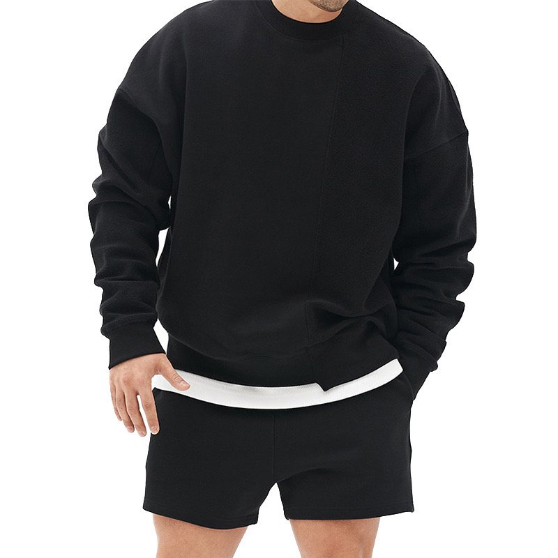 wholesale men's hoodie oversize long sleeved sweatshirt loose pullover stitching color hoodie custom OEM/ODM