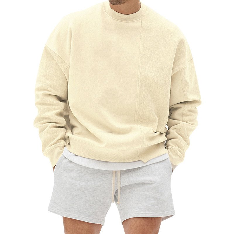 wholesale men's hoodie oversize long sleeved sweatshirt loose pullover stitching color hoodie custom OEM/ODM