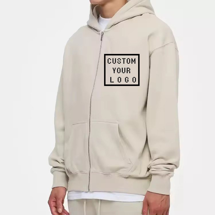 ODM/OEM Wholesale Plus Size Men's Hoodies Zip Up Custom Print Logo zipper Hoodie Stringless For Men and Women