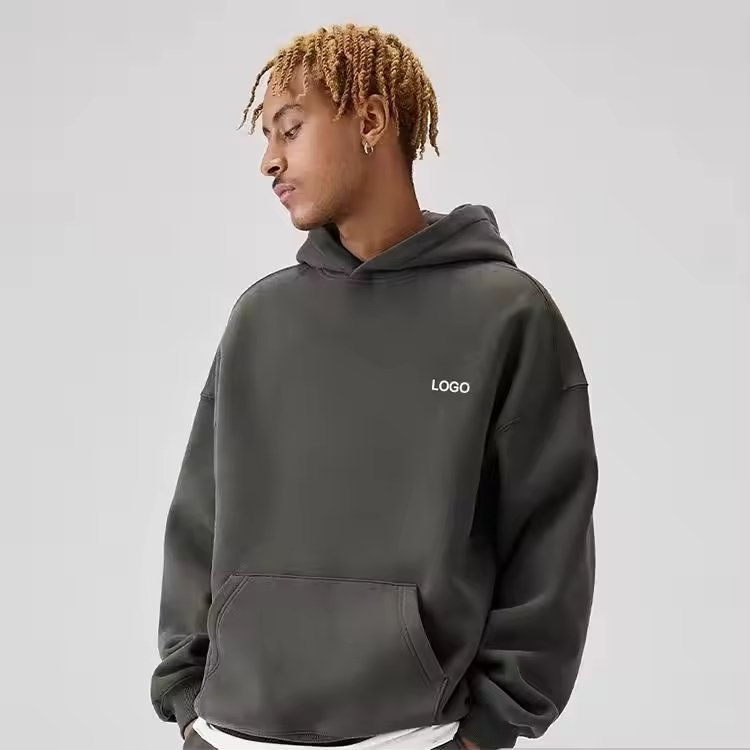 Custom logo hoodies heavy weight Fleece Cotton Screen print Men's Hoodies