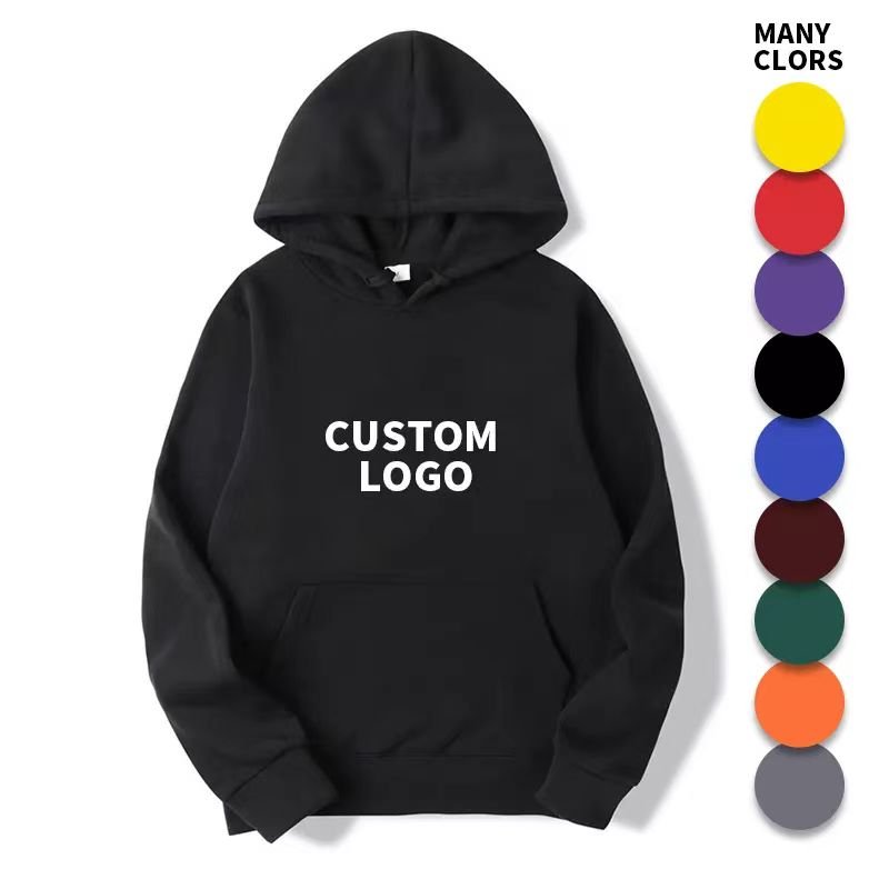 High Quality Custom Logo 100% Cotton Heavyweight Embroidered Pullover Men's Hoodies and Sweatshirts
