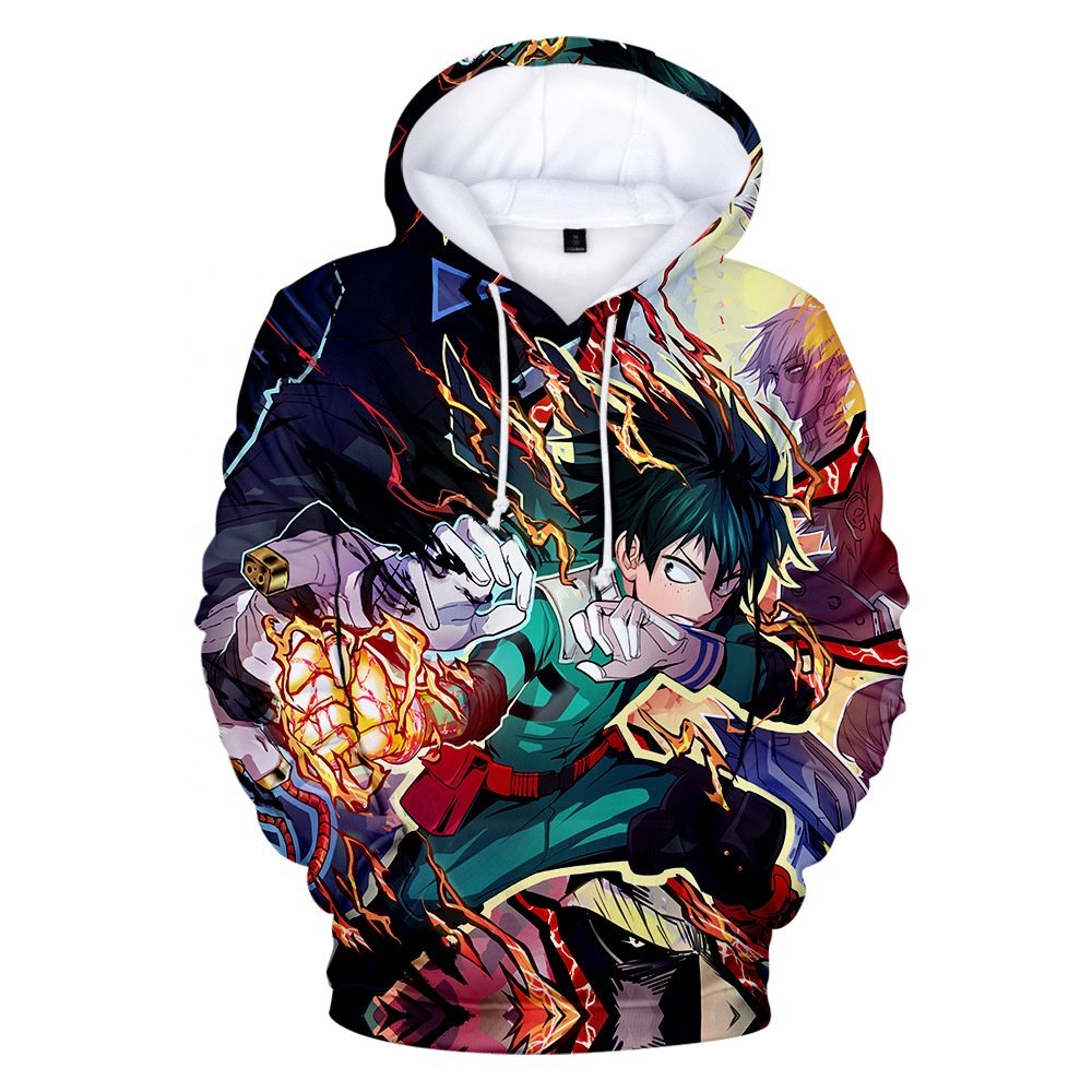 Fitspi Brand Oem Fashion Hoodie Sweatshirt 3d Cartoon Anime Sublimation Oversized Hoody Casual Cool Hoodie