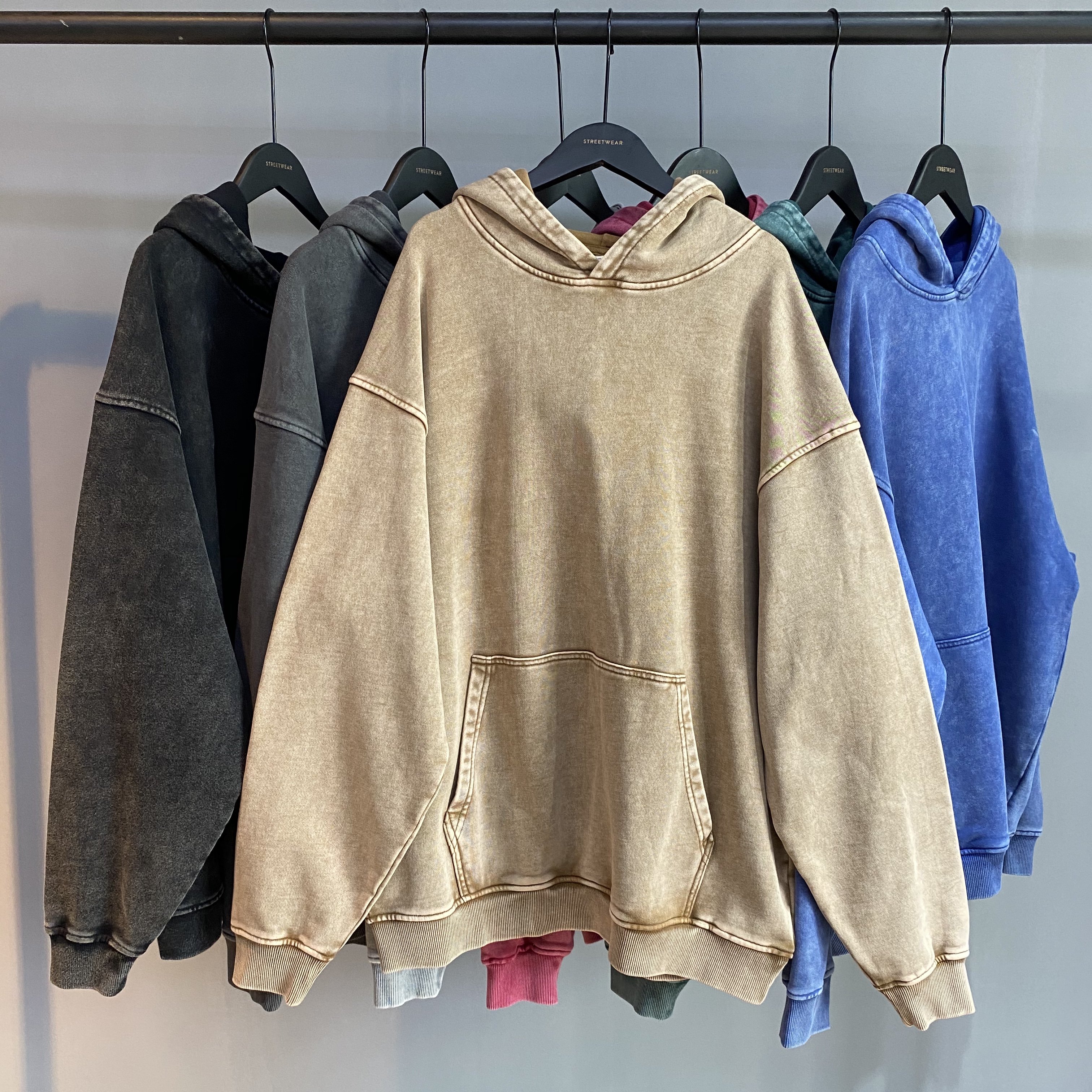 Clothing Manufacturers Cotton Acid Washed Unisex Series Washing Old Sweater Stone Washed Vintage Men's Hoodies & Sweatshirts