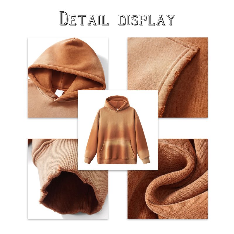 New Arrive 100%Cotton Blank Men's Hoodies Custom Logo Streetwear Oversized Acid Washed Hoodies High Quality Vintage Wash Hoodies
