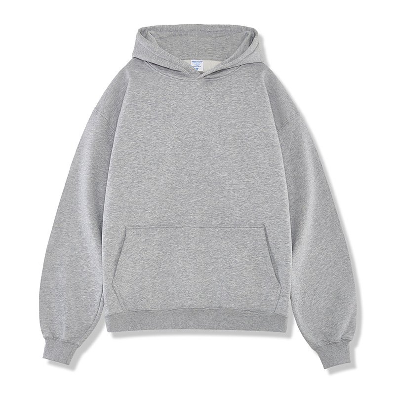 Wholesale Custom Printing Logo Oversized 390 Gsm Heavyweight Fleece No String Sweatshirt Black Blank Men's Hoodies