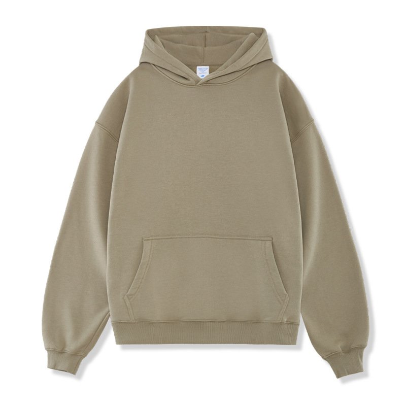 Wholesale Custom Printing Logo Oversized 390 Gsm Heavyweight Fleece No String Sweatshirt Black Blank Men's Hoodies