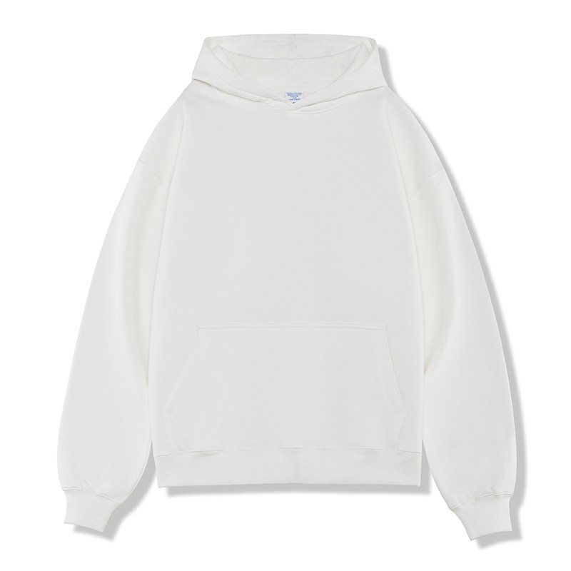 Wholesale Custom Printing Logo Oversized 390 Gsm Heavyweight Fleece No String Sweatshirt Black Blank Men's Hoodies