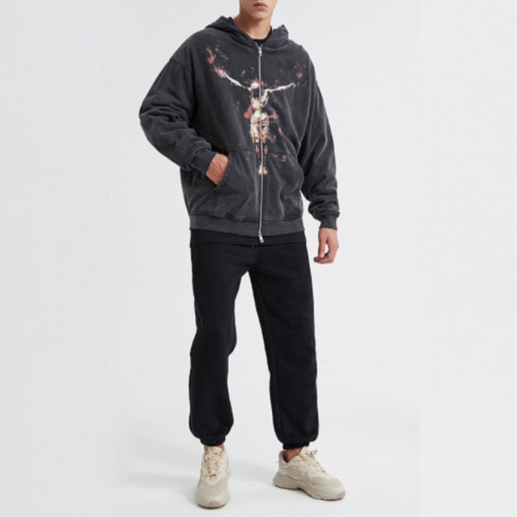 OEM Custom Sweatpants And Hoodie Set High Quality DTG Printing Pullover Set Tracksuit For Men
