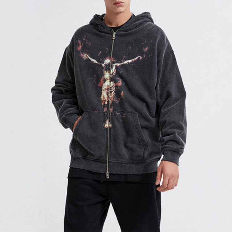 OEM Custom Sweatpants And Hoodie Set High Quality DTG Printing Pullover Set Tracksuit For Men
