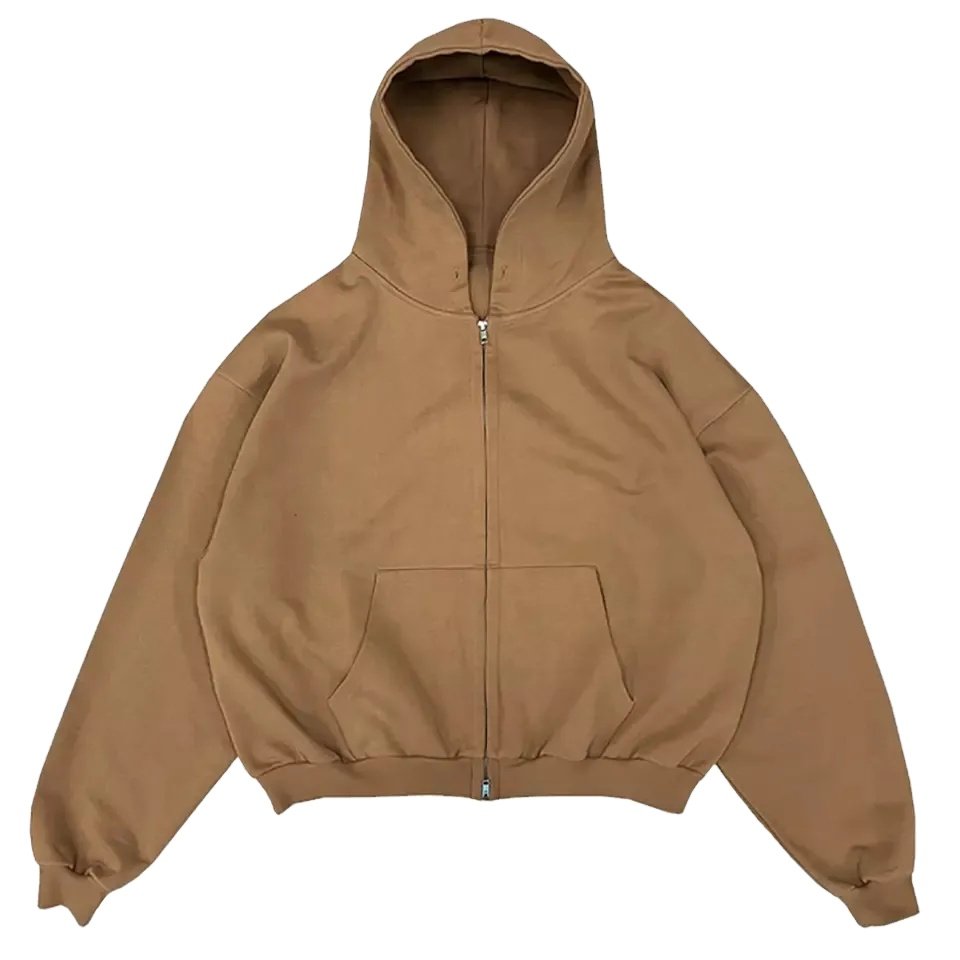 Custom men's Hoodies Vintage washed zip up hoodie heavy thick cotton Boxy Hoodie Drop Shoulder