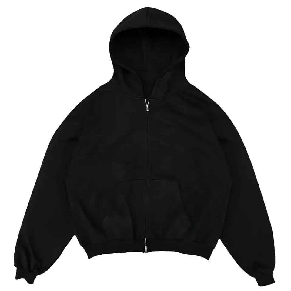 Custom men's Hoodies Vintage washed zip up hoodie heavy thick cotton Boxy Hoodie Drop Shoulder