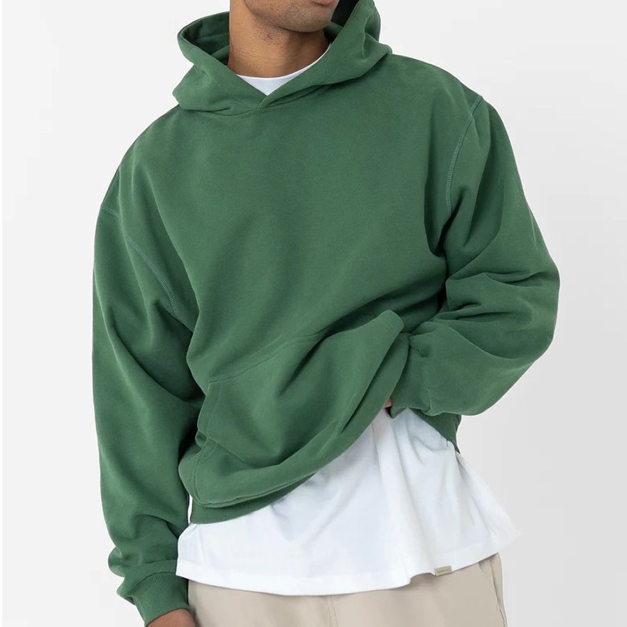 YISEN custom high quality men heavyweight thick cotton pullover heavy hoodie