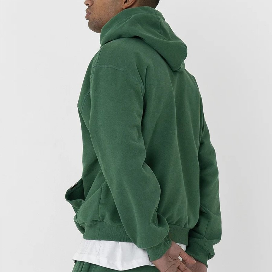 YISEN custom high quality men heavyweight thick cotton pullover heavy hoodie
