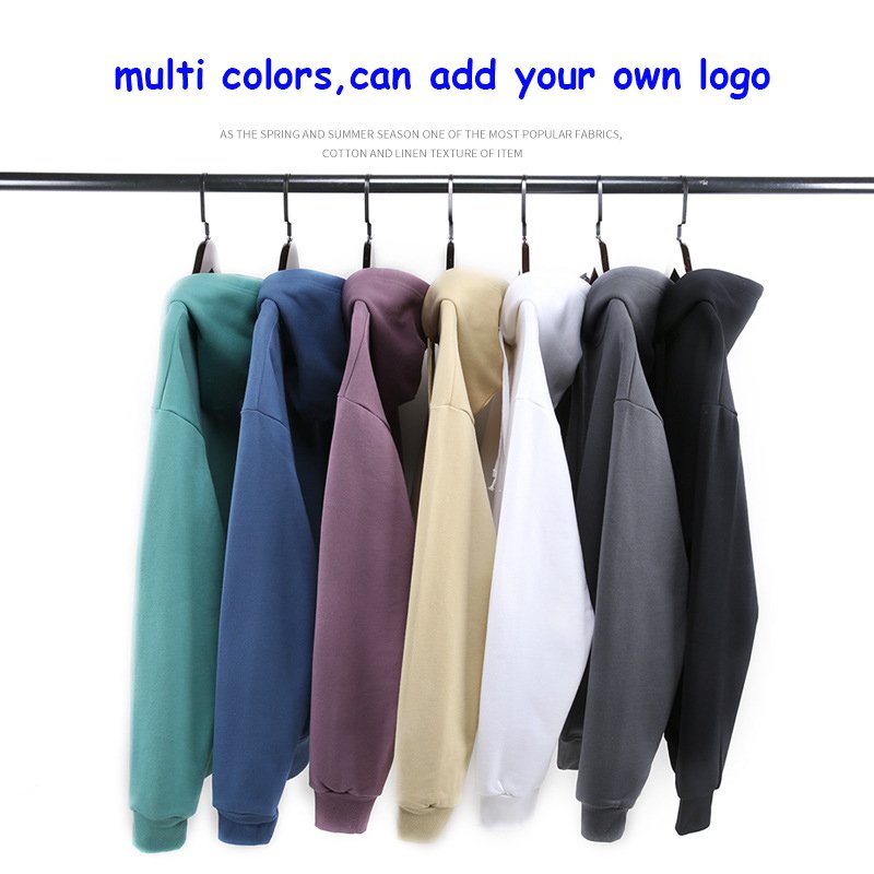 100% Cotton Gray Bulk Wholesale Boys Heavy Thick Custom Fleece Plain Puff Printing Men Unisex Hoodies